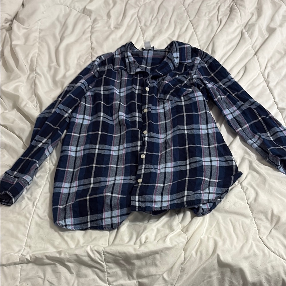 Old Navy Blue and White Long Sleeve Tee